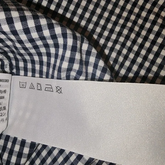 Abercrombie & Fitch Women Gingham L Blue‎ White Button Shirt Long Sleeve Preppy - Picture 11 of 12